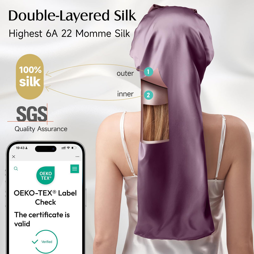 YFONG inner layer close-up shows real silk texture for gentle hair care