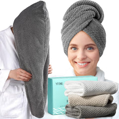 YFONG hair-towel-wrap 30x10 coverage keeps long hair secure during drying.