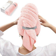 YFONG hair towel wrap pink microfiber dries hair faster