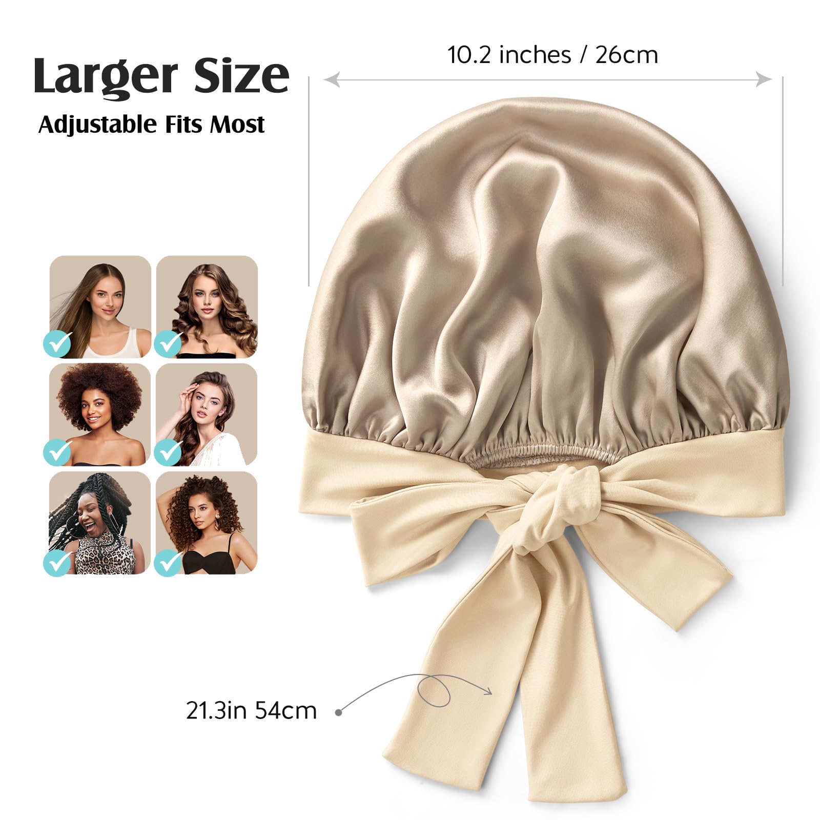 YFONG silk bonnet curly hair friendly design for various hair lengths