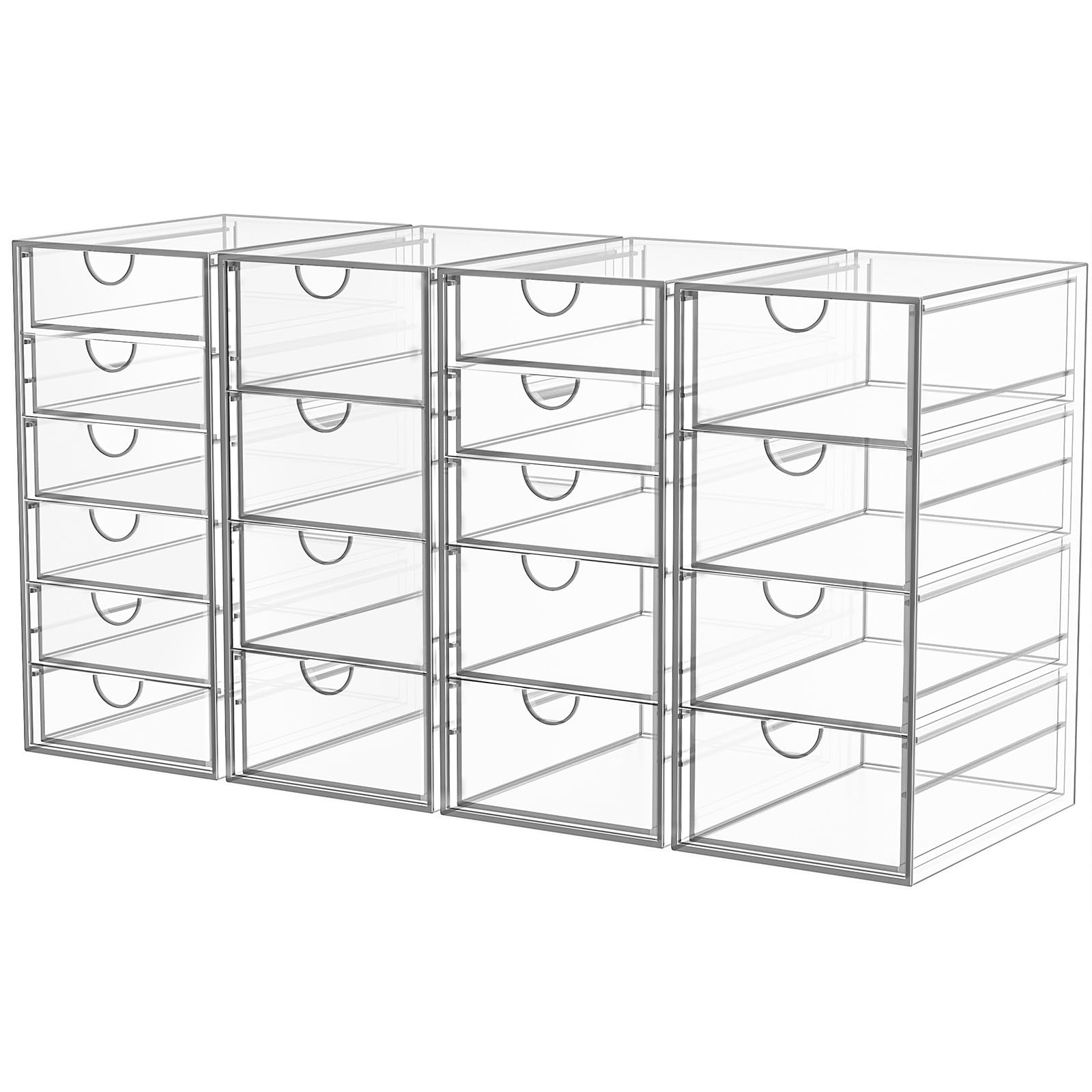 YFXCVSL acrylic makeup organizer front view provides quick at-a-glance access to cosmetics.