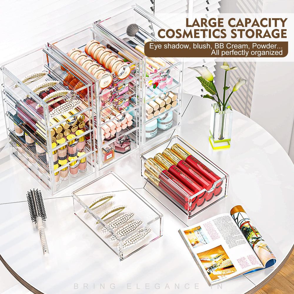 YFXCVSL acrylic makeup organizer dustproof-material resists dust, keeping contents tidy.