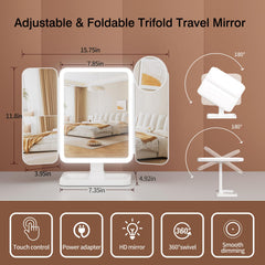 YGGPOQO rechargeable vanity mirror with long battery life for travel ease