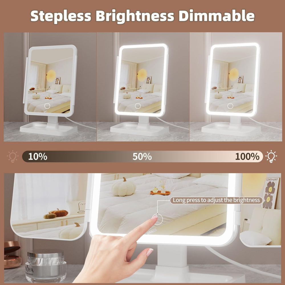 YGGPOQO foldable travel mirror shows compact design perfect for bags and dorms