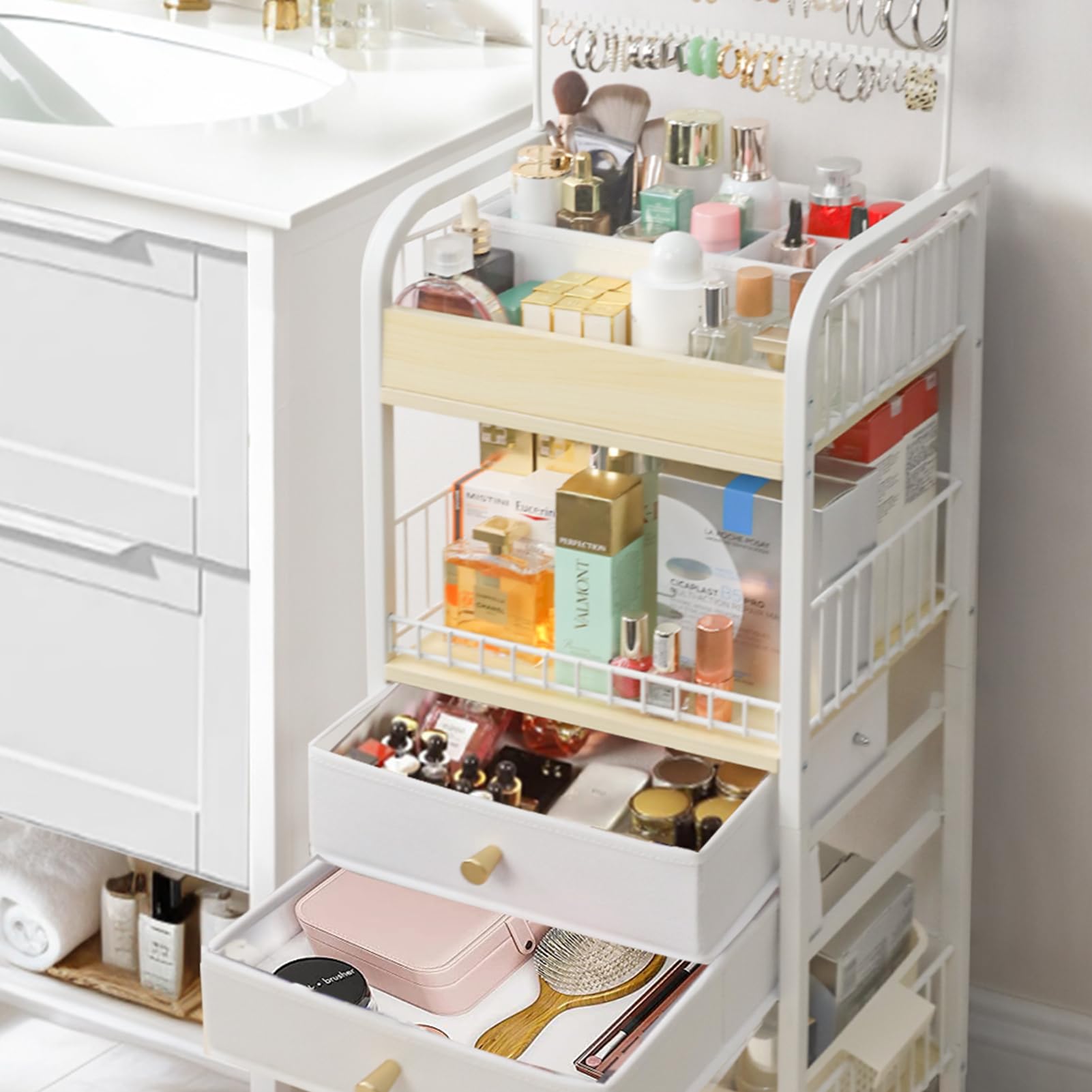 YGJT makeup organizer removable fabric box for versatile storage.