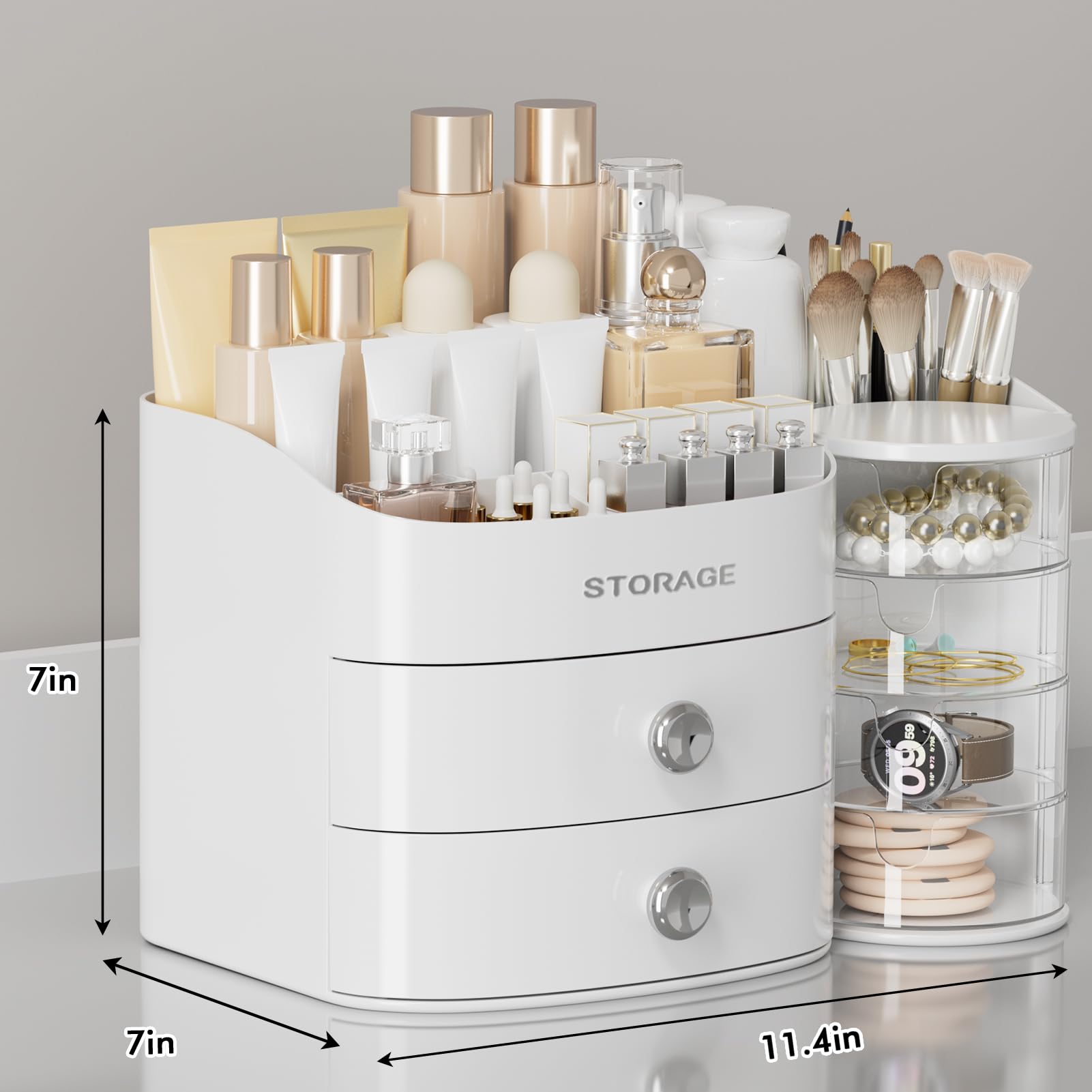 YGJT vanity organizer on a counter, ready for everyday beauty routines.