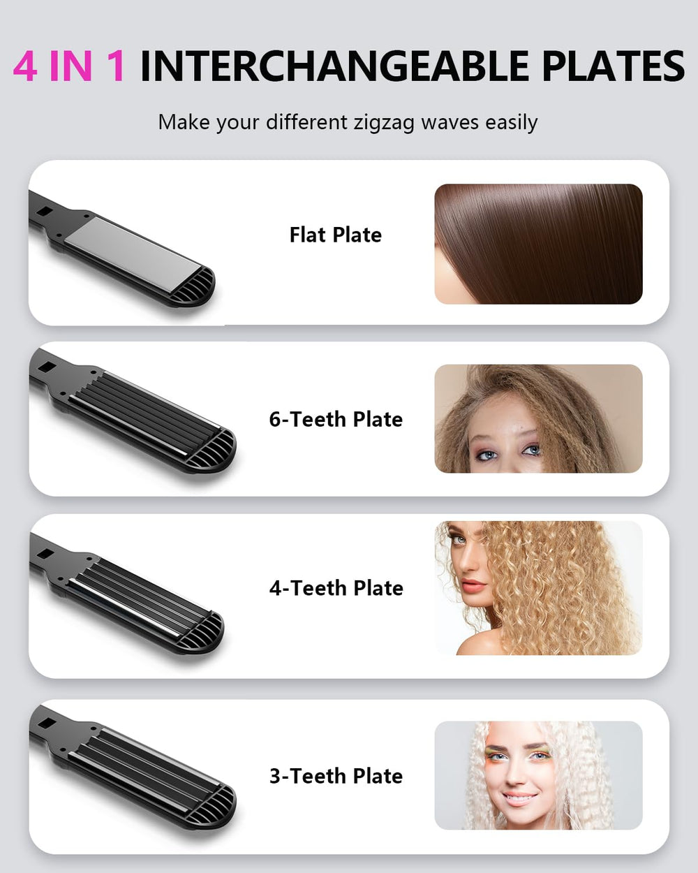 YGOVVK Hair Crimper Waver tourmaline ceramic plates glide smoothly and reduce frizz