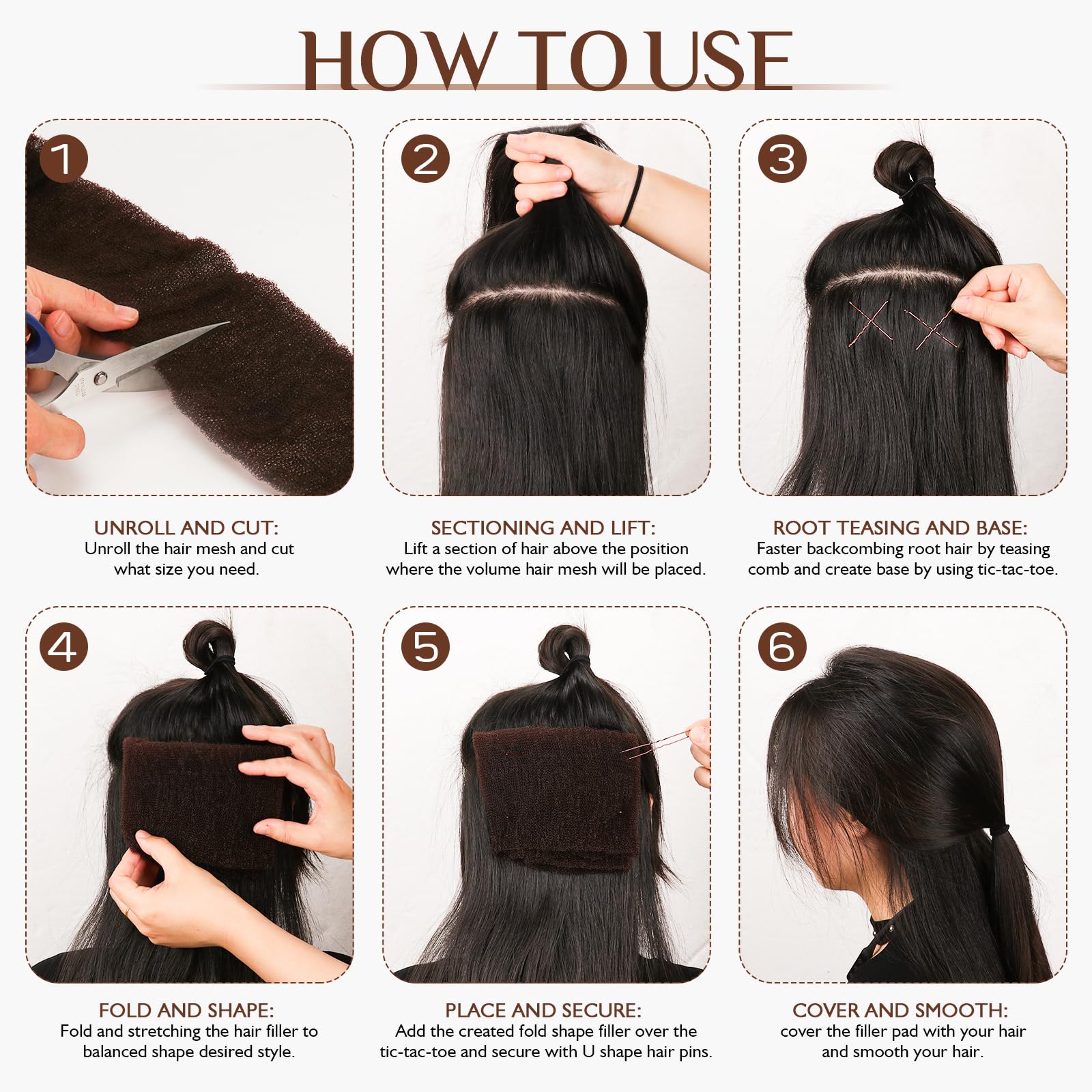 YGQQOY Soft flexible padding cuts to fit any updo.