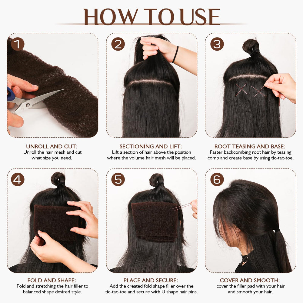 YGQQOY Soft flexible padding cuts to fit any updo.
