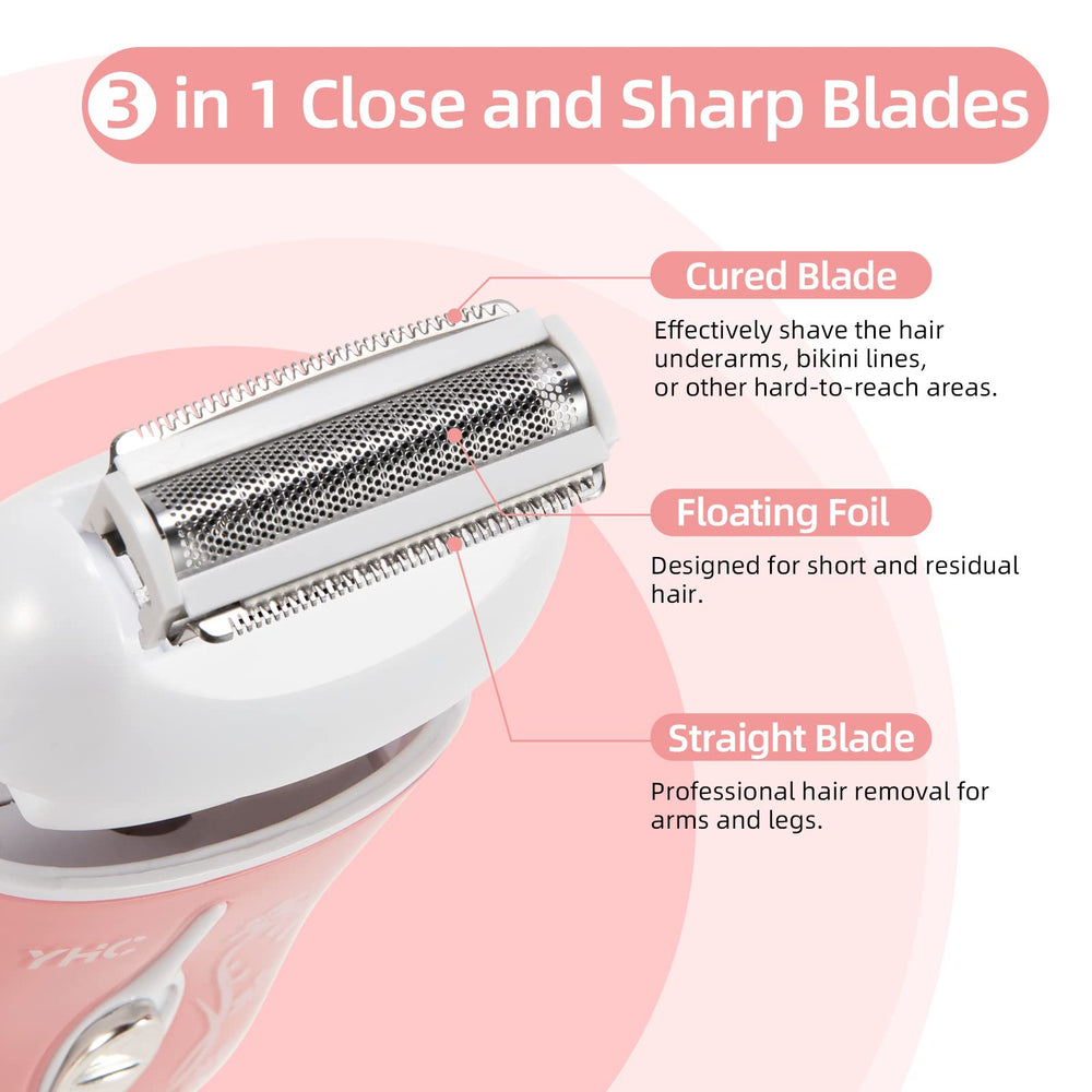 YHC Electric Razor for Women used on legs, underarms, bikini for precise grooming