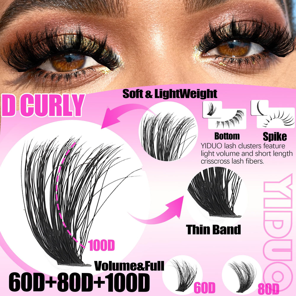 YIDUO 808pcs lash clusters display abundant supply for beginners