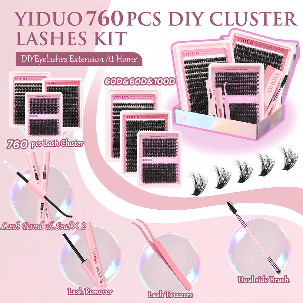 YIDUO Application Idea: clusters aligned for natural or glam looks.