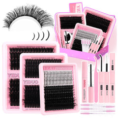 YIDUO lashes clusters kit box shows 575 pieces for versatile daily looks