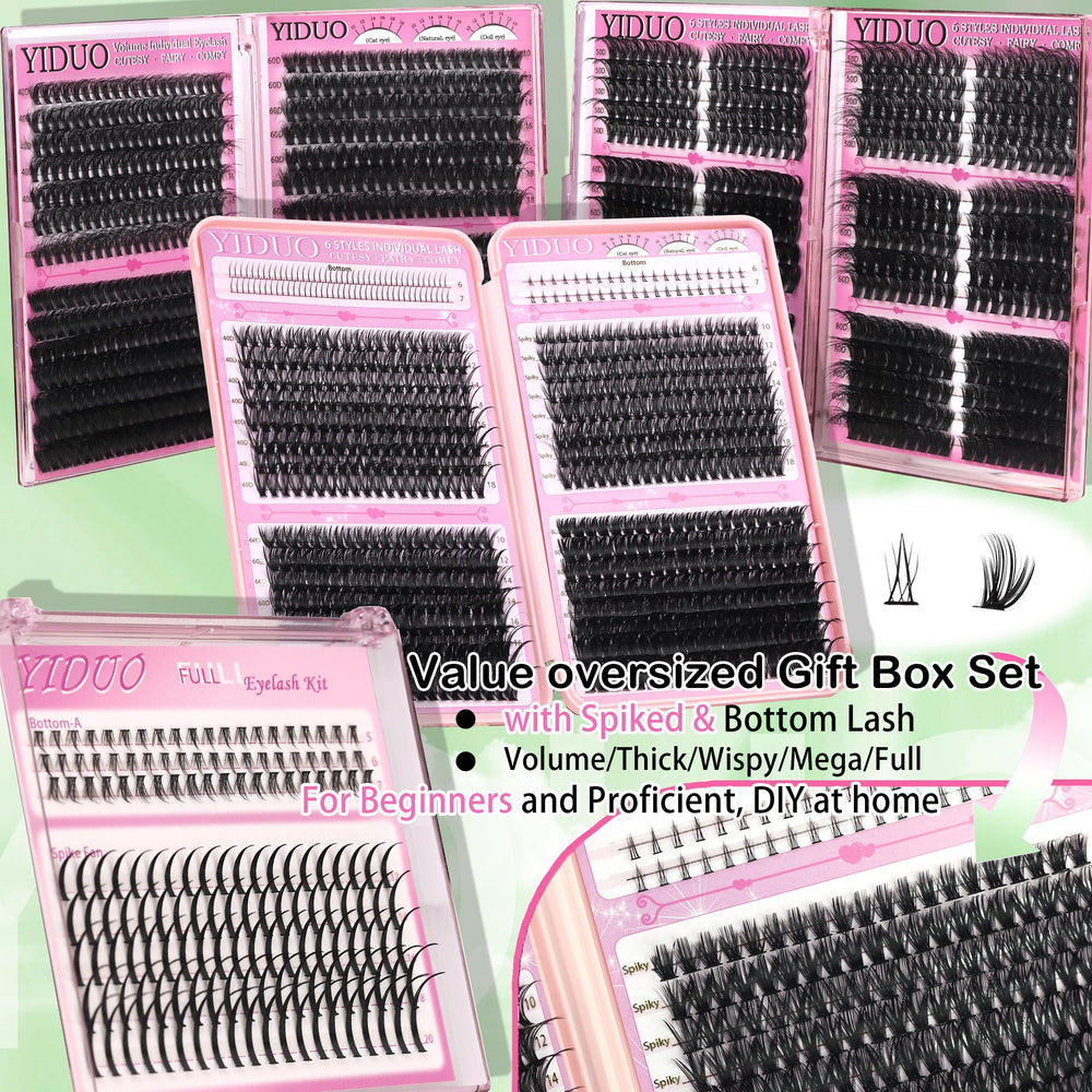 YIDUO lashes clusters 60D provide fuller flutter for evening looks