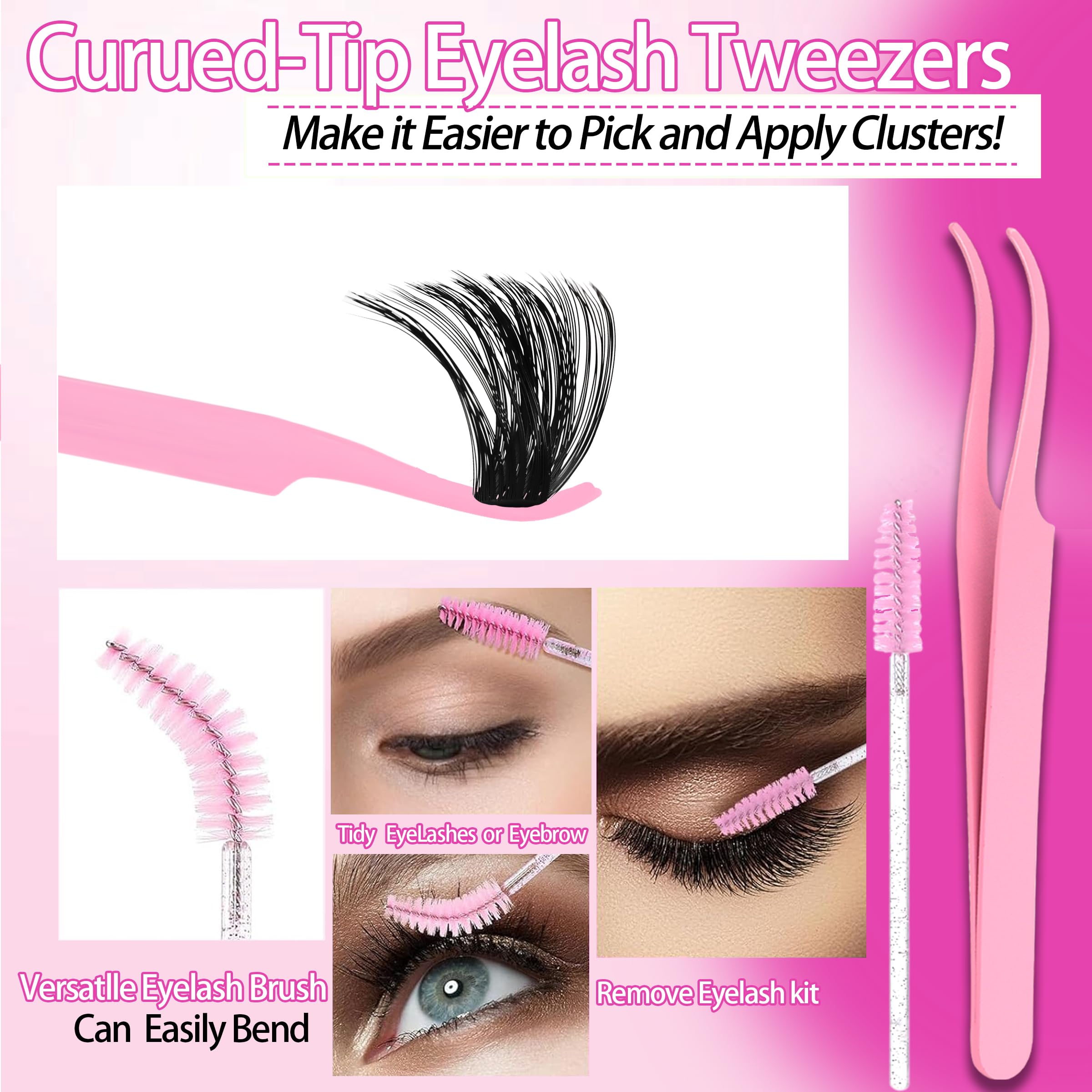 YIDUO eyelash tweezers help precise placement during DIY lashes