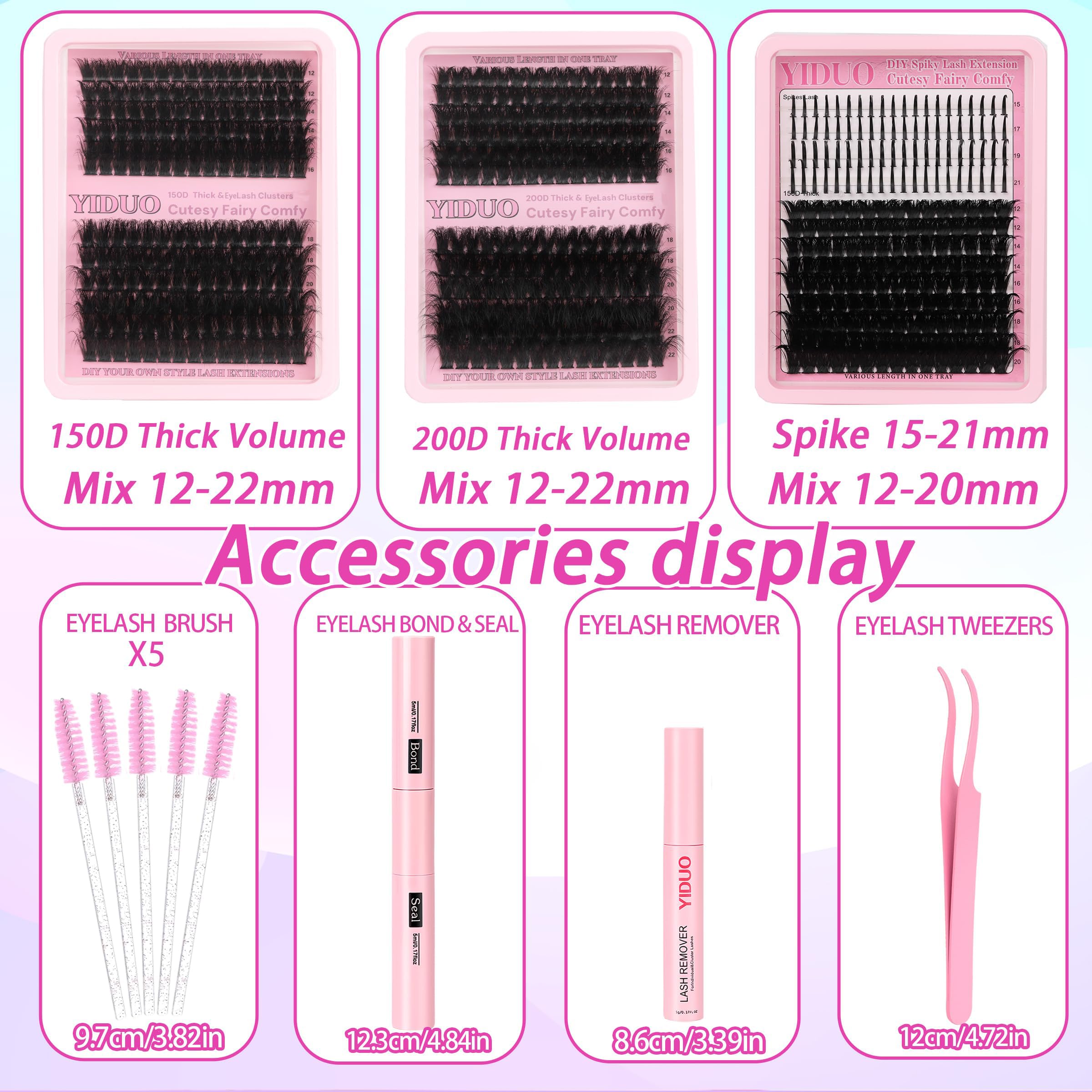 YIDUO four-style spiky clusters offer bold, customizable lash options
