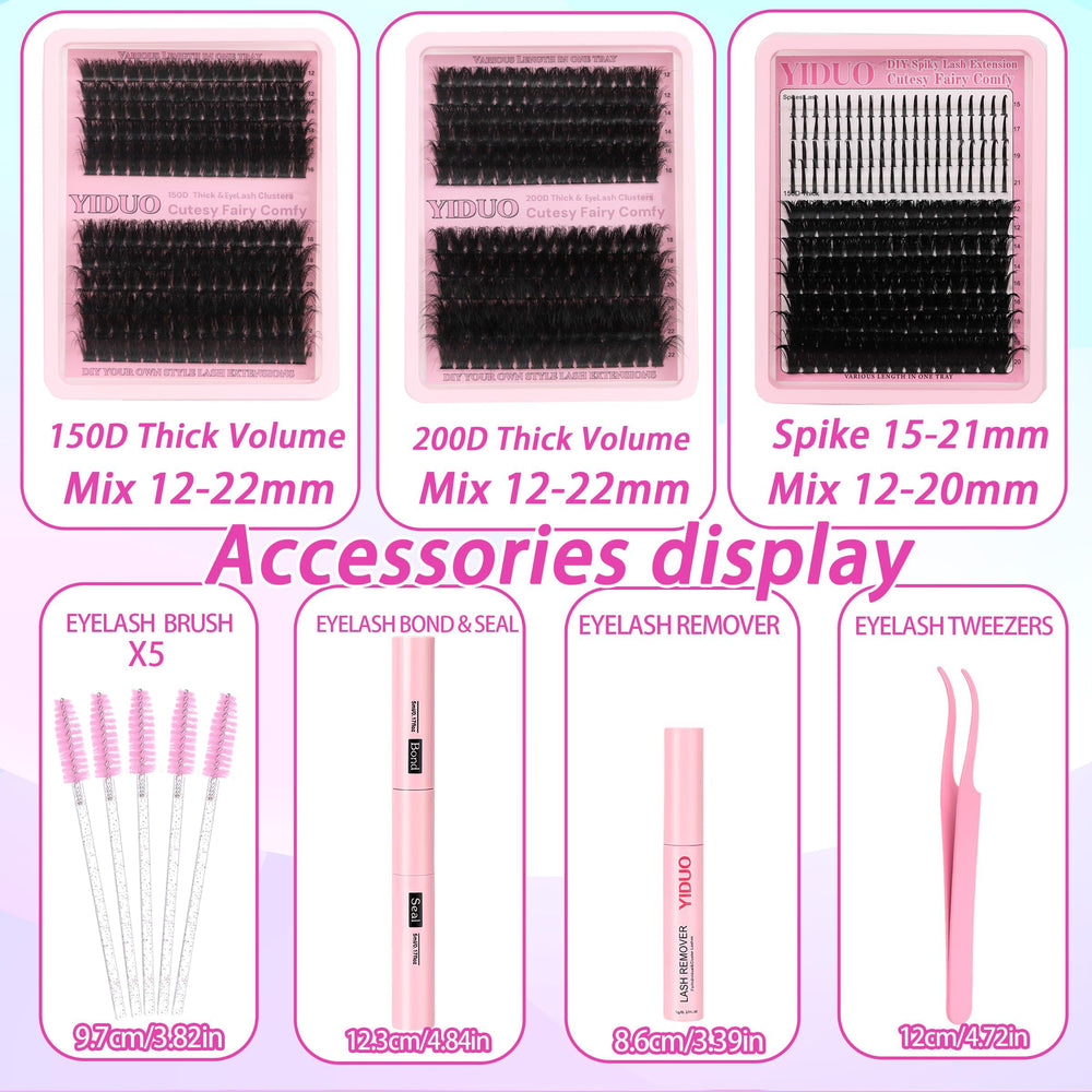 YIDUO four-style spiky clusters offer bold, customizable lash options