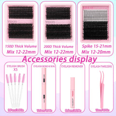 YIDUO four-style spiky clusters offer bold, customizable lash options