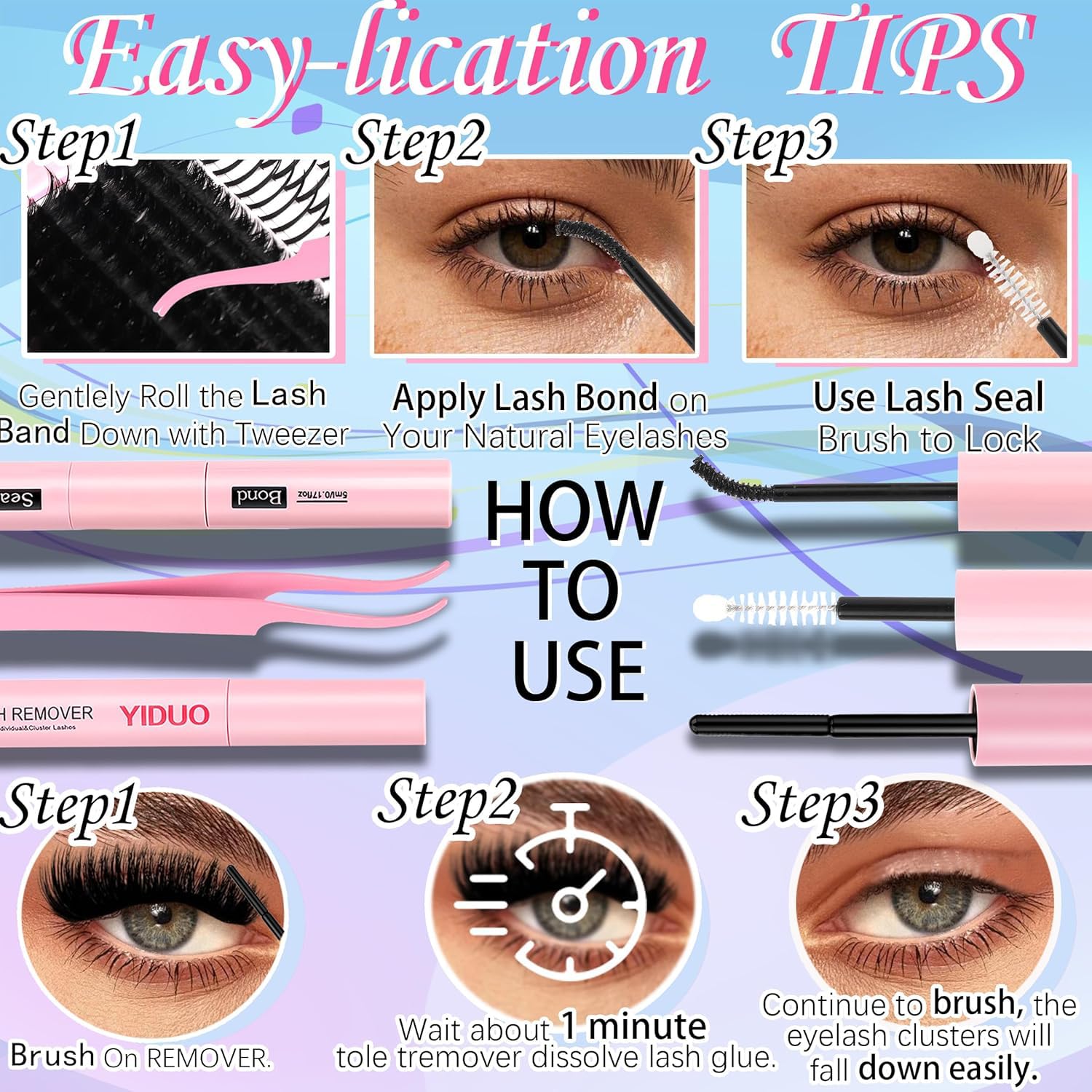 YIDUO lash brushes simplify detangling and grooming before application