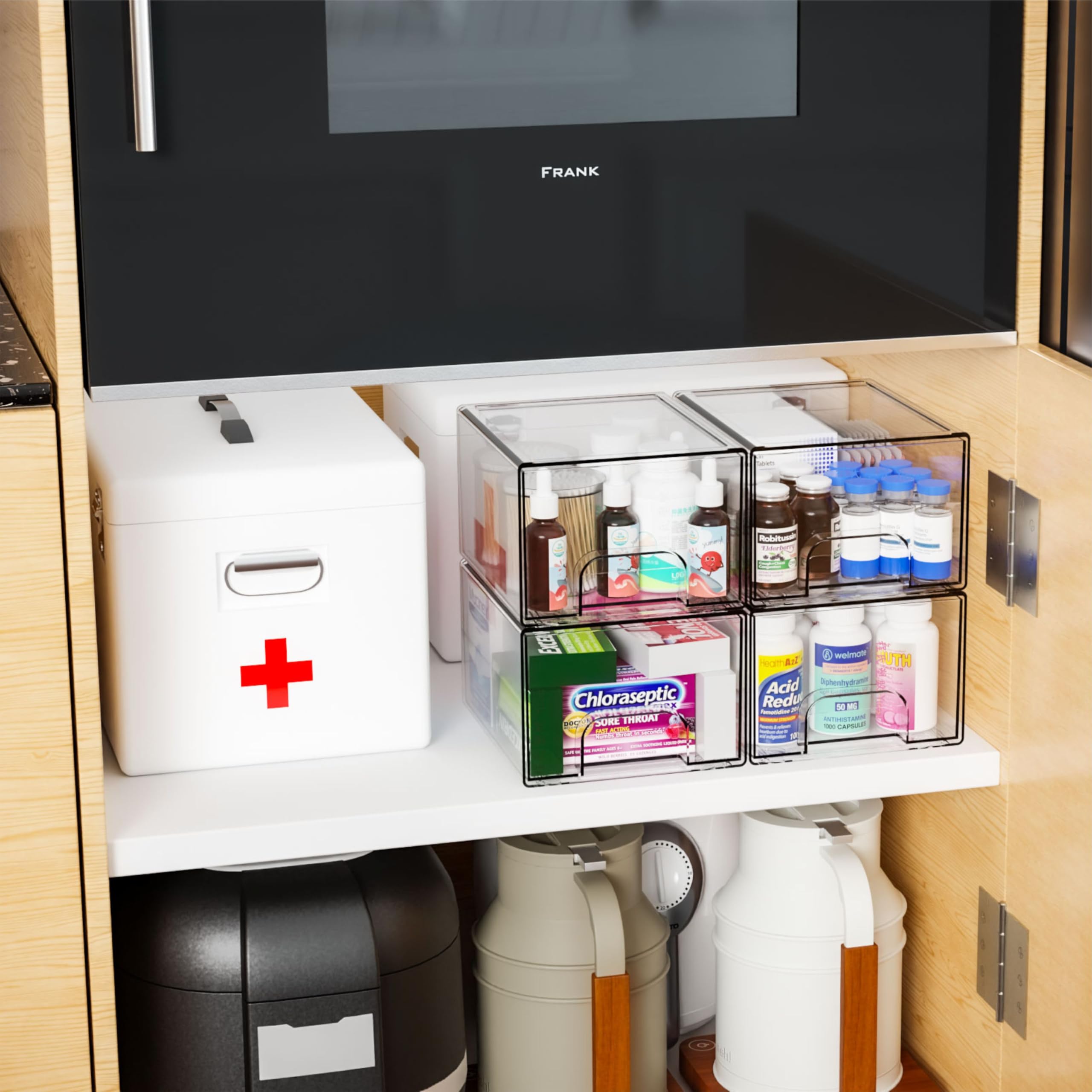 Yieach bathroom vanity organizer drawers keep makeup tidy.