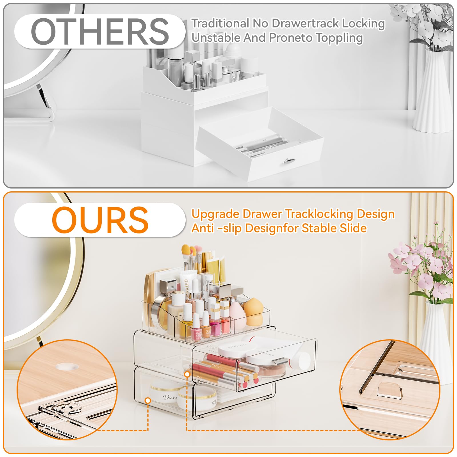 Yieach rose-gold and silver handles add chic style and easy customization.