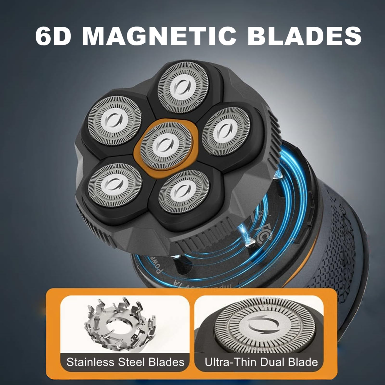 Yieyosd 6D blade head demonstrates wet-dry compatibility for versatile grooming.