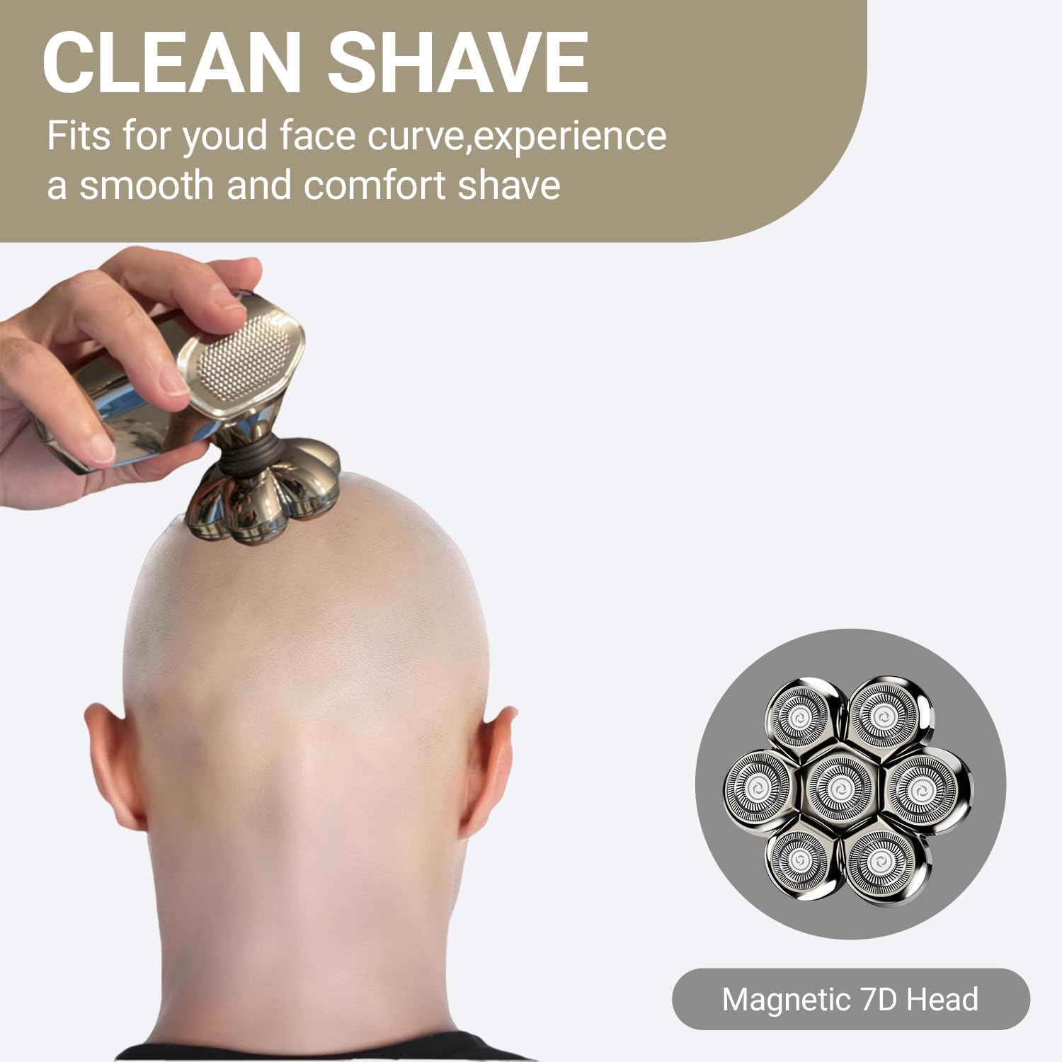 Yieyosd stainless steel shaver head highlights durable rust-resistant construction.