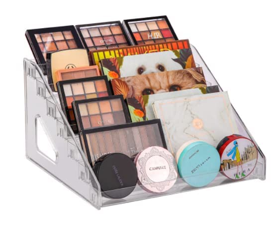 YIEZI Clear Vanity Storage keeps makeup and accessories neatly arranged.