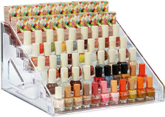 YIEZI Nail Polish Organizer with 84 bottles keeps collection visible and organized.