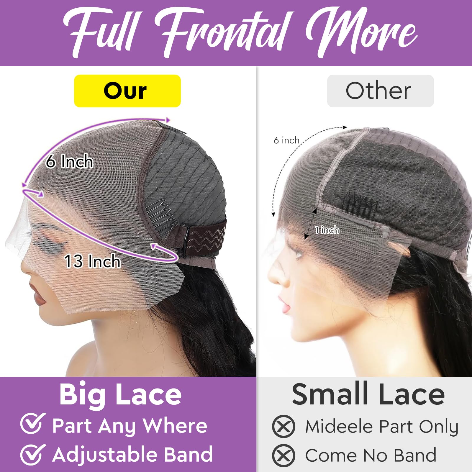Yijimei 13x6 lace-front wig with ear-to-ear lace detail
