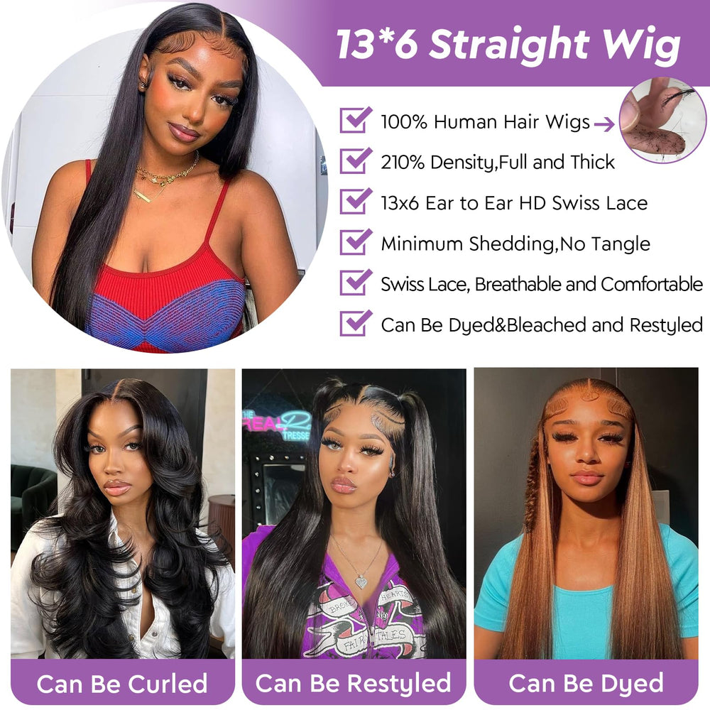 Yijimei 210-density straight wig with full, voluminous look