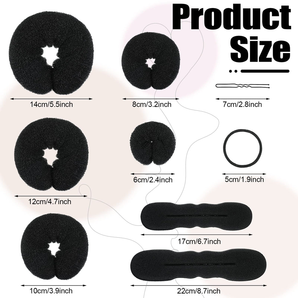 Yinder donut bun maker 12cm for voluminous formal buns
