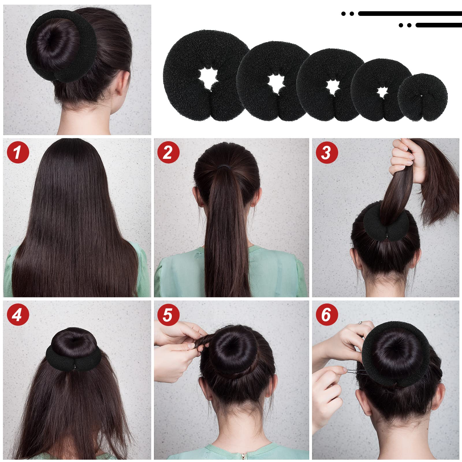 Yinder donut bun maker 8cm perfect for half up styles