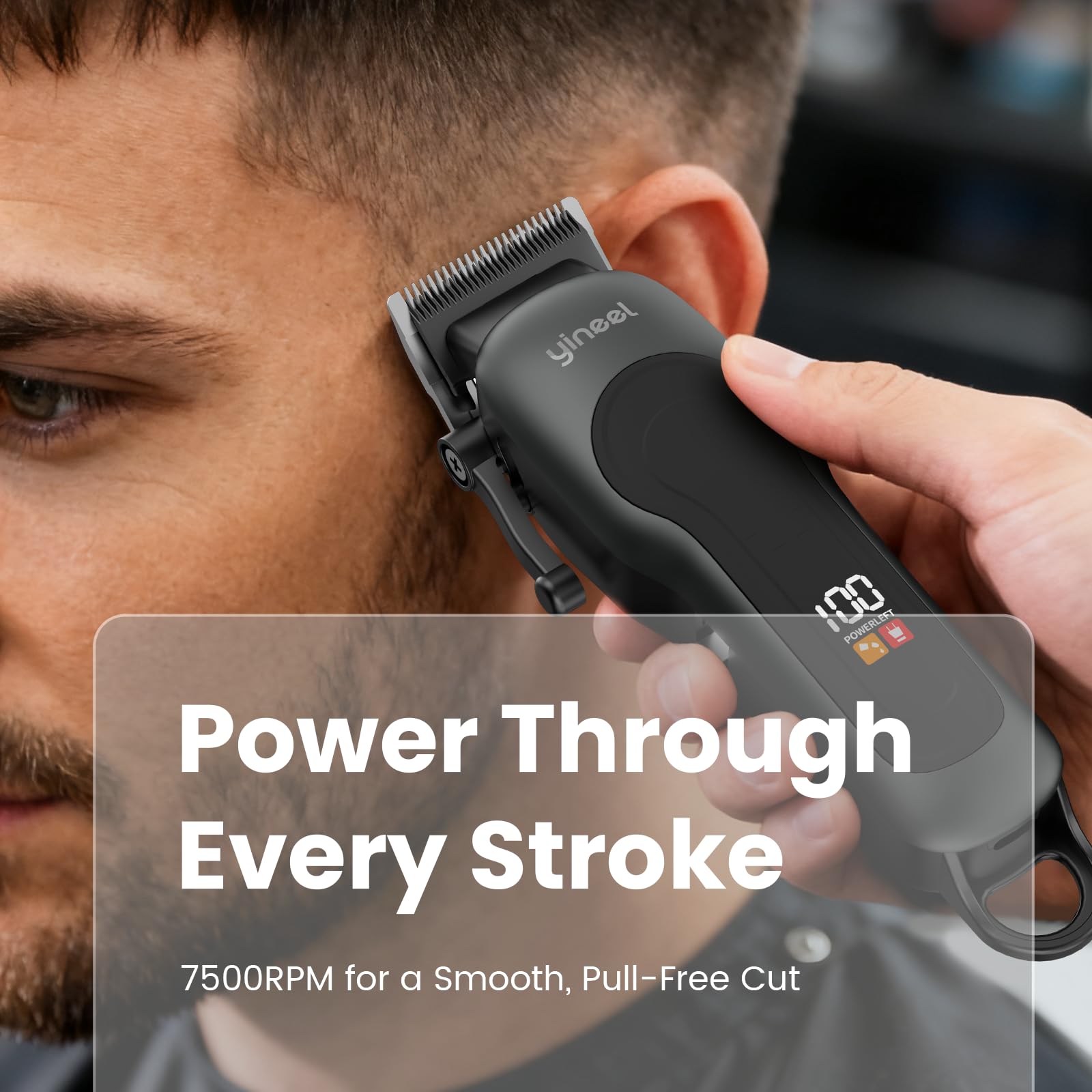 Yineel hair clippers 7500RPM motor delivers quiet, precise fades