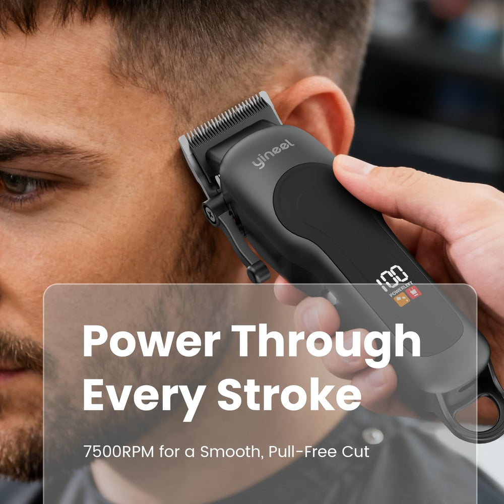 Yineel hair clippers 7500RPM motor delivers quiet, precise fades