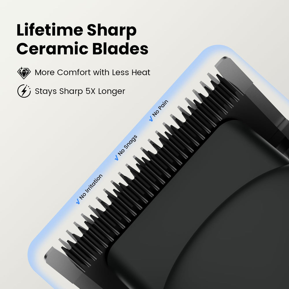 Yineel hair clippers LED display shows battery status while trimming