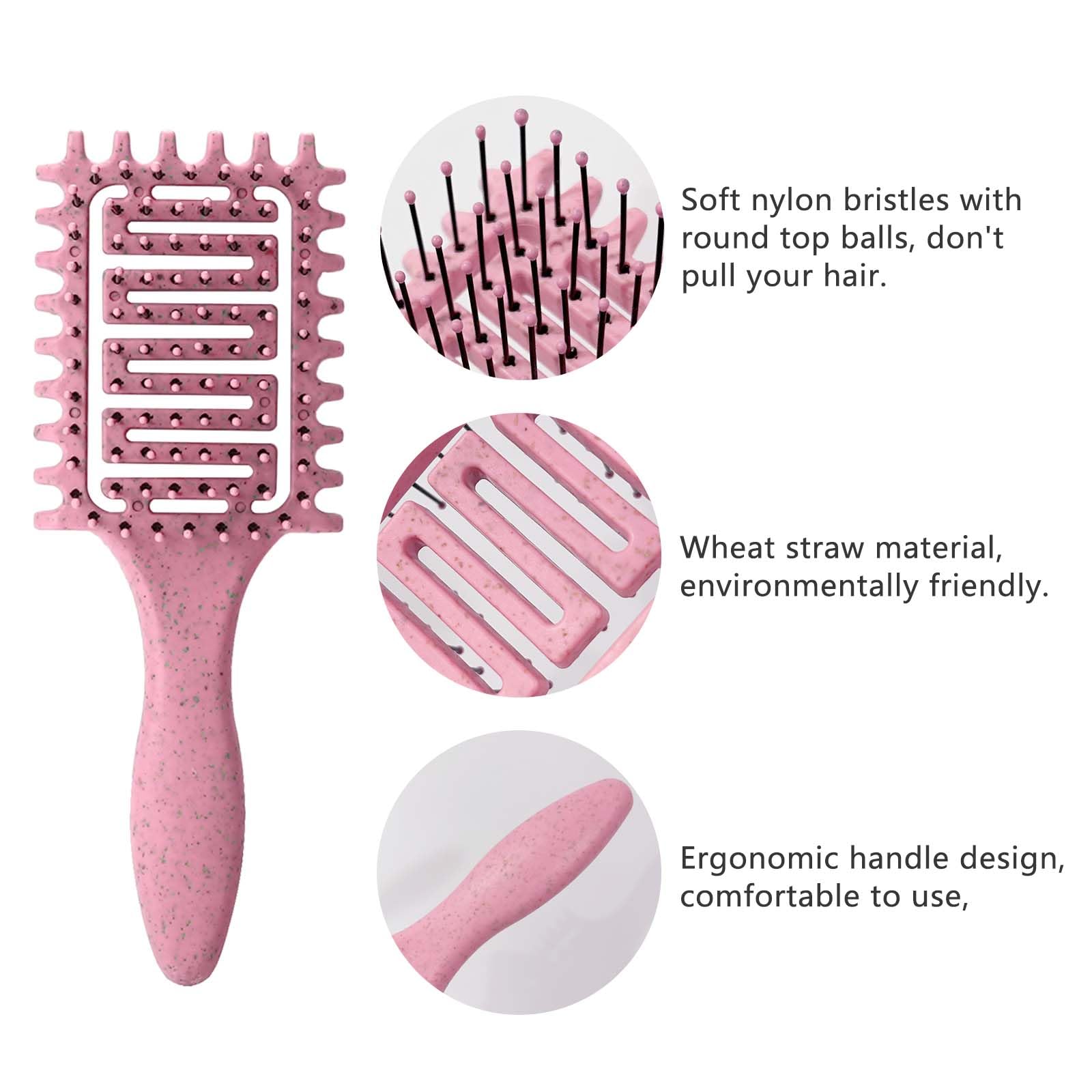 Yingbtr Curl Defining Brush features strategically placed bristles for even hair division during styling.