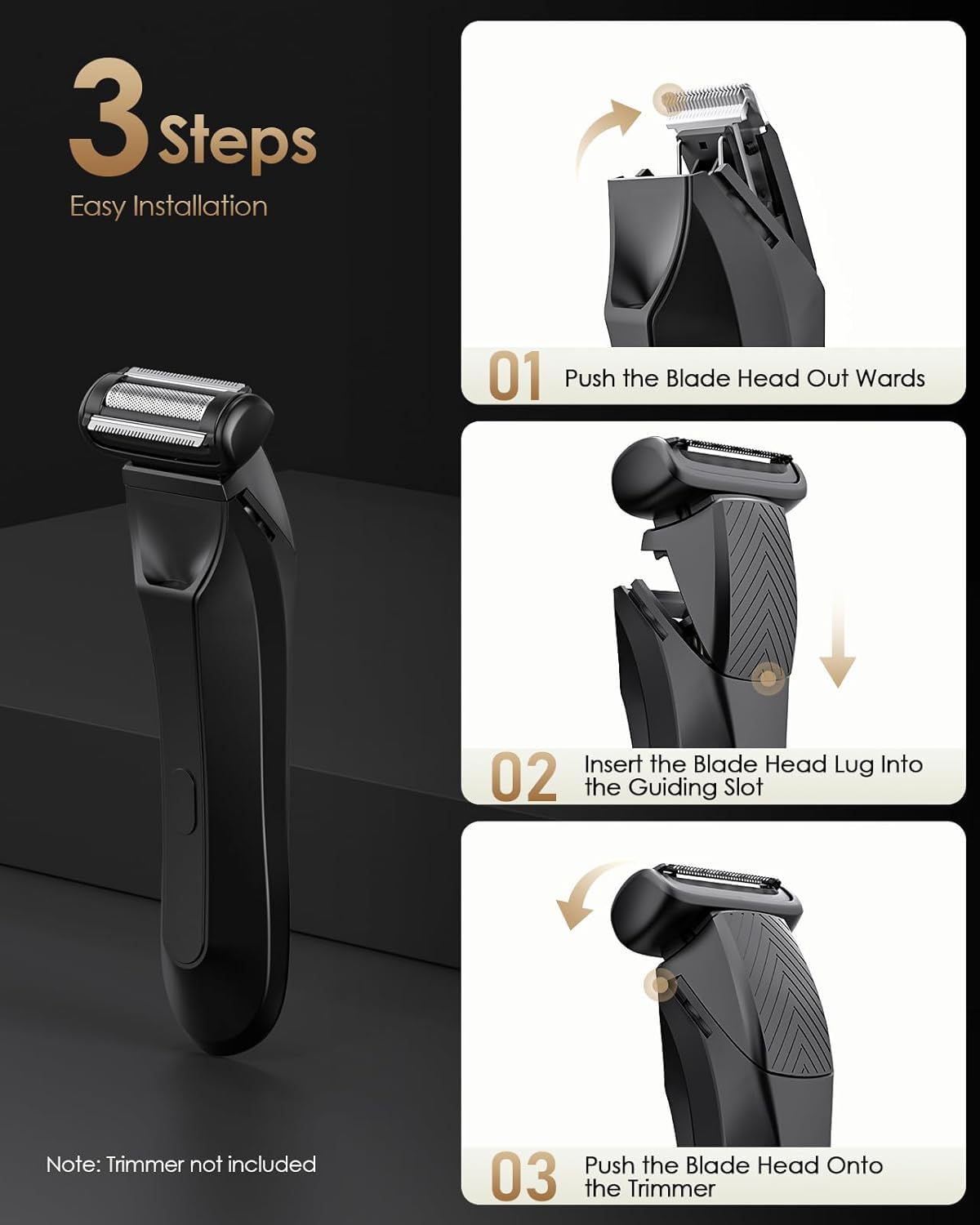 YinkeVibe blade head for Manscaped Lawn Mower 2.0 foil for close grooming