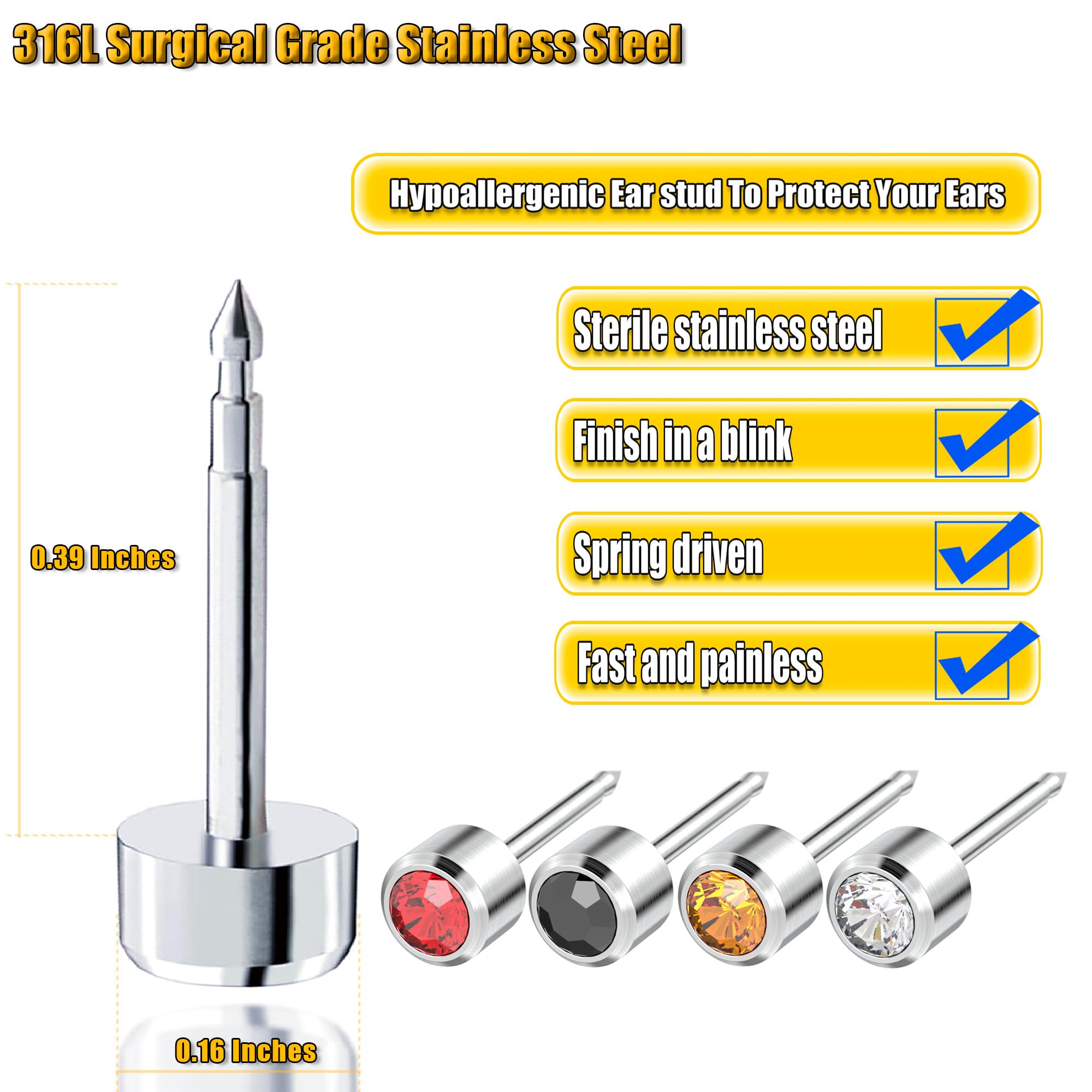 YINPAD anti-sensitivity earrings designed for comfortable piercing