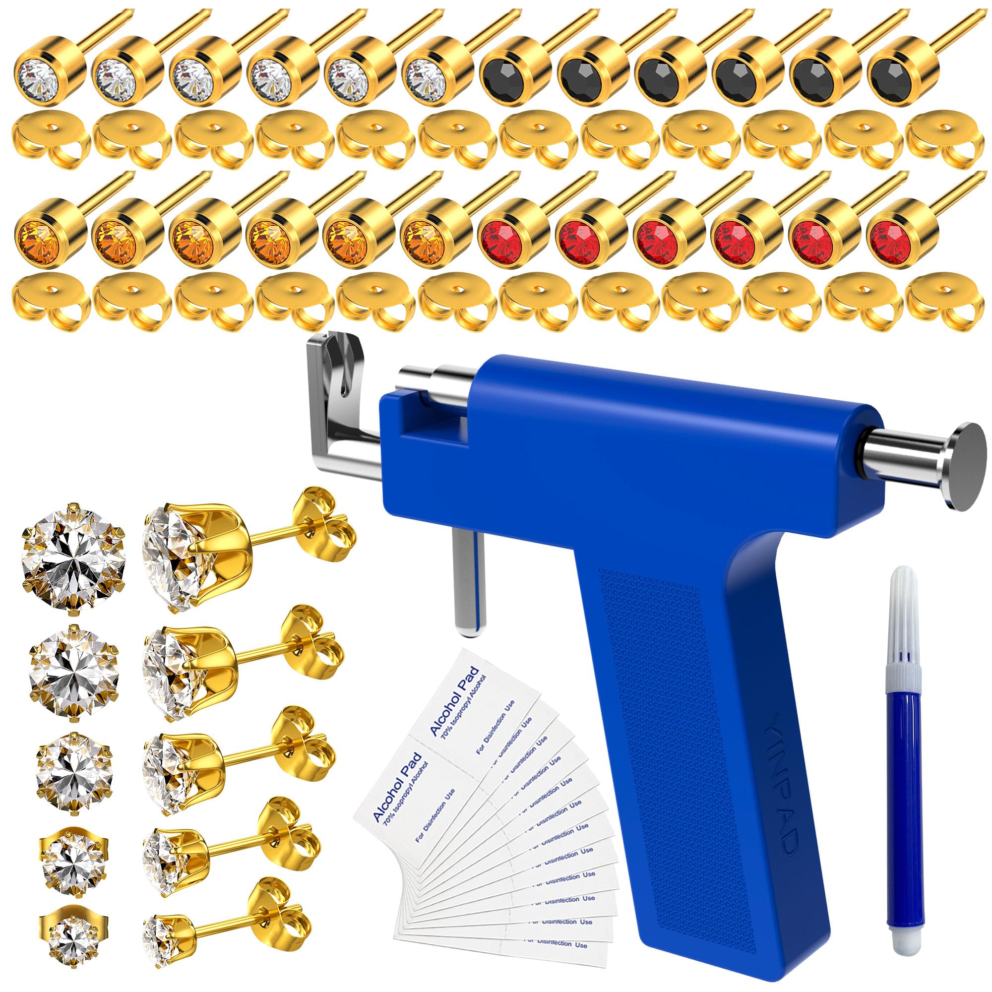 YINPAD ear piercing gun kit ready with safety design for at-home use