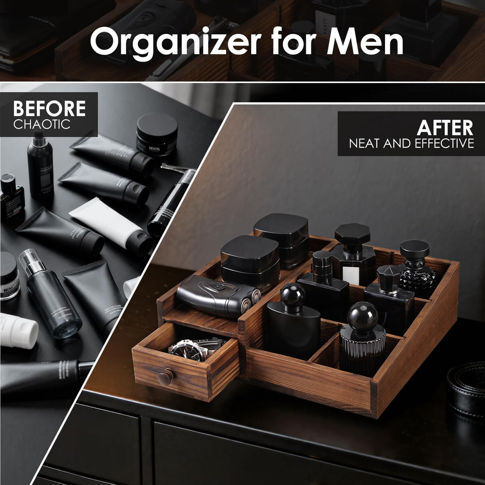 YIOJOYD solid wood shelf storage provides durable grooming storage.