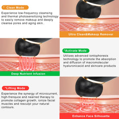 YIQEA facial massager 6-in-1 front view shows ergonomic grip for lifting precision.