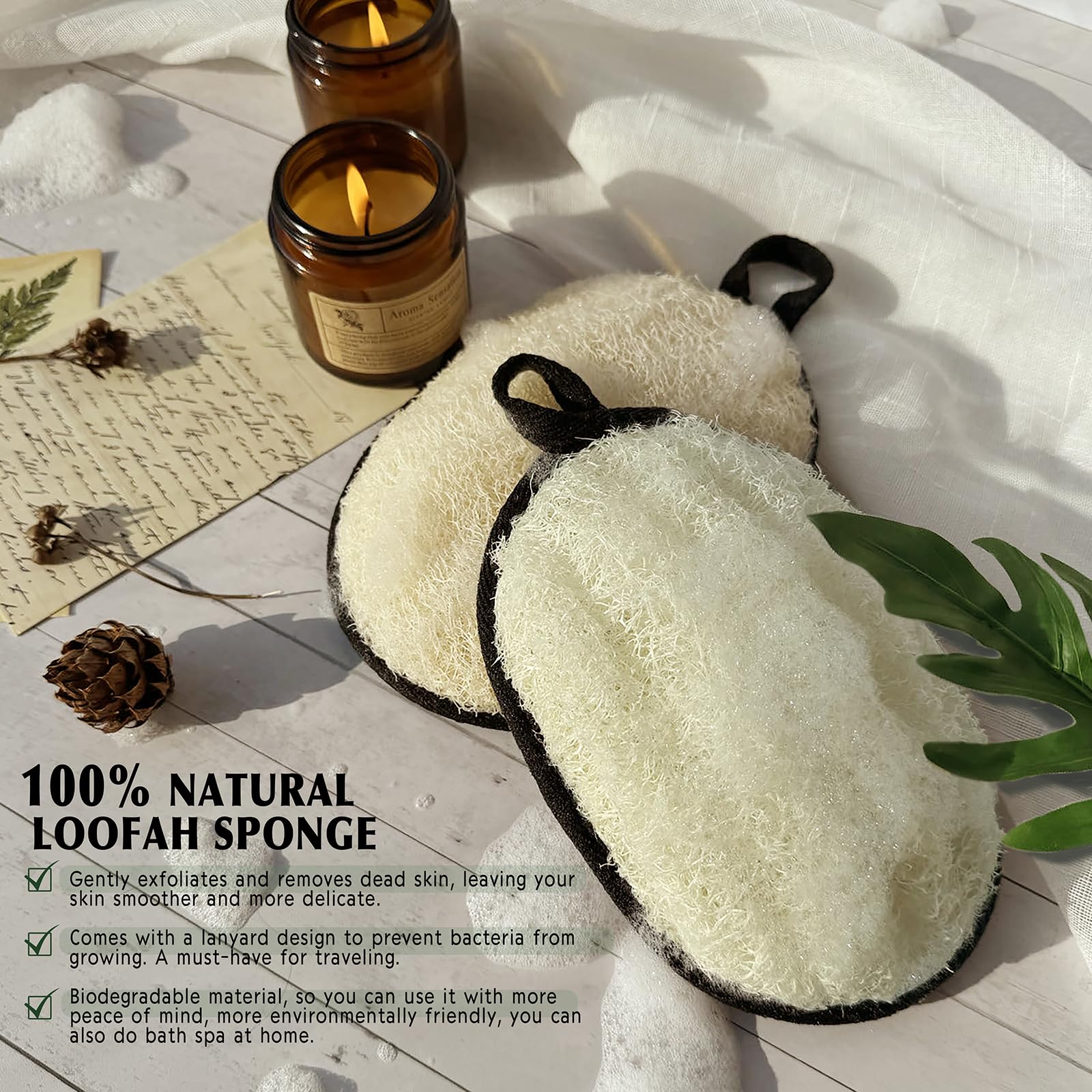 YIQINGJIE loofah with elastic band for easy grip during shower