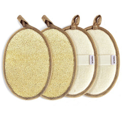 YIQINGJIE loofah sponge front view in brown for gentle exfoliation during showers