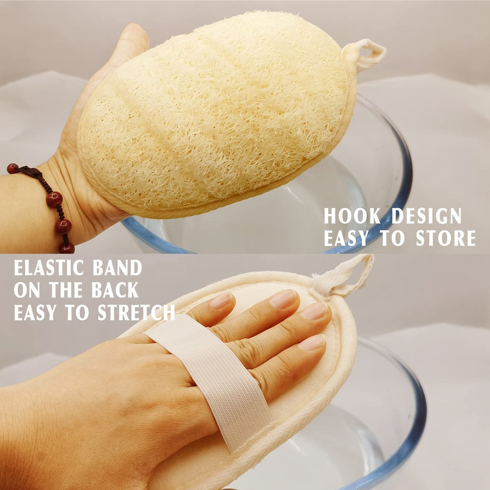 YIQINGJIE loofah sponge in shower demonstrating easy cleansing and refreshing ritual