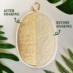 YIQINGJIE loofah sponge texture closeup highlighting natural fibers for exfoliation