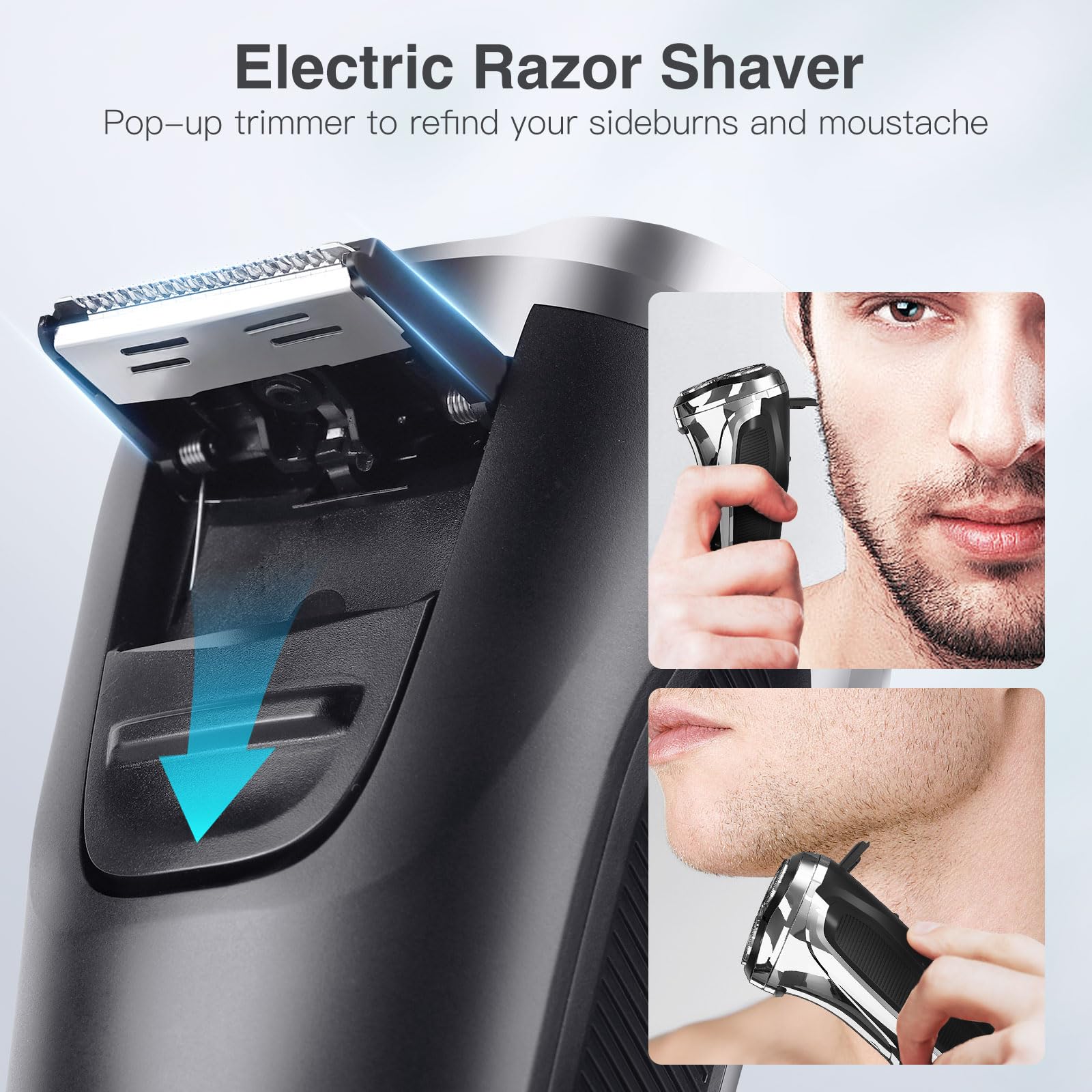 YIRISO razor IPX6 waterproof design supports wet or dry use