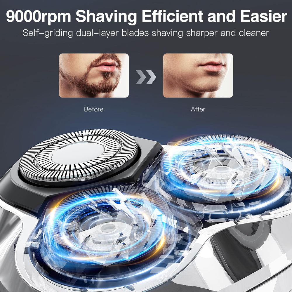 YIRISO razor LCD display shows battery level for easy planning