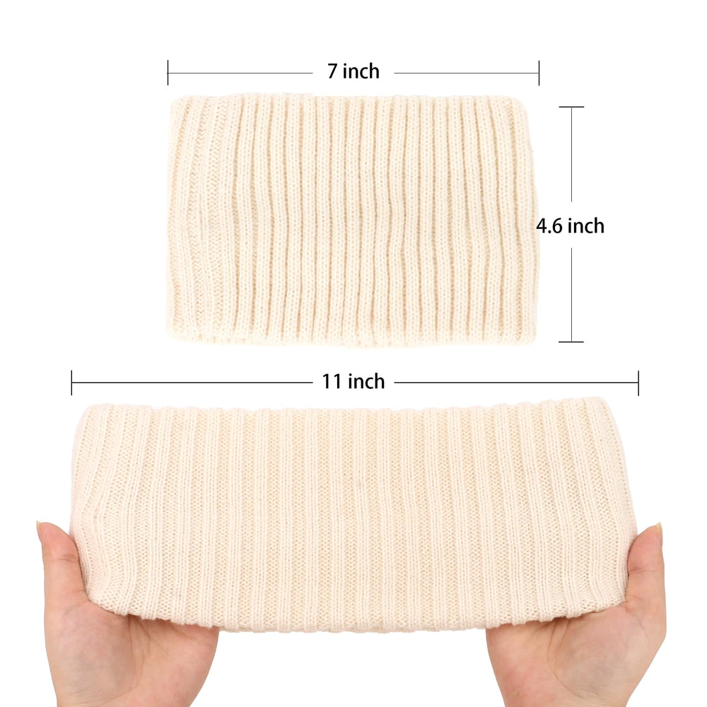 YISSION winter headbands white non-slip wide band close-up for secure fit and style.