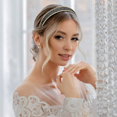 YISSION jeweled headband styled for a wedding look with elegant sparkle